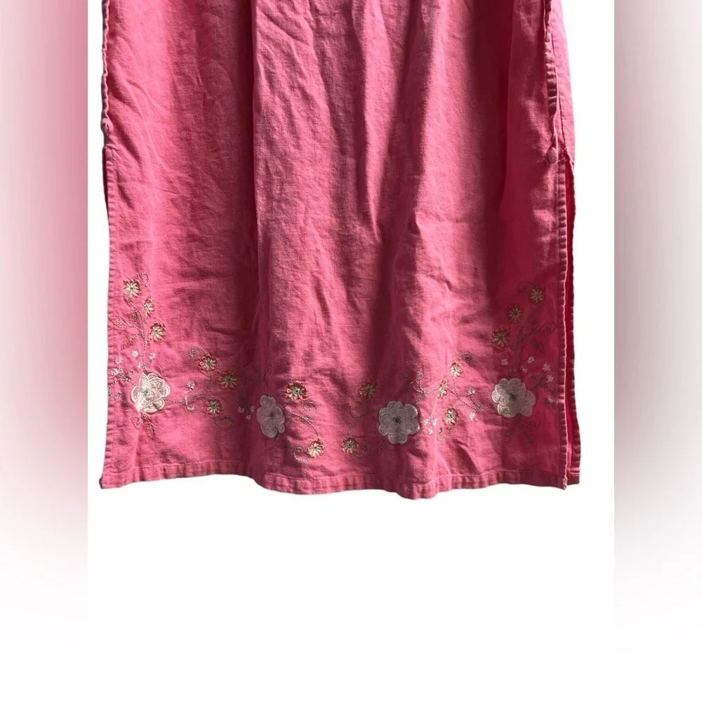 Sag harbor pink floral embroidered slimming cottage core midi dress - Picture 3 of 4